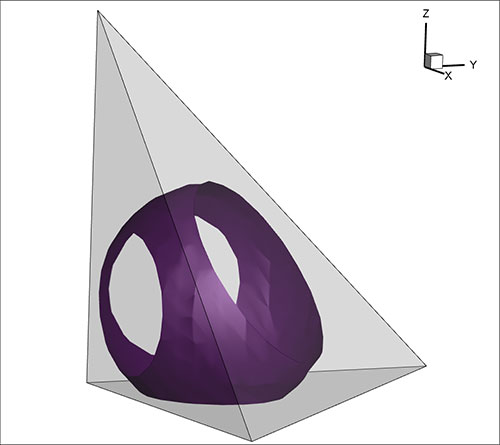 2-Isosurface in a quadratic tetrahedra