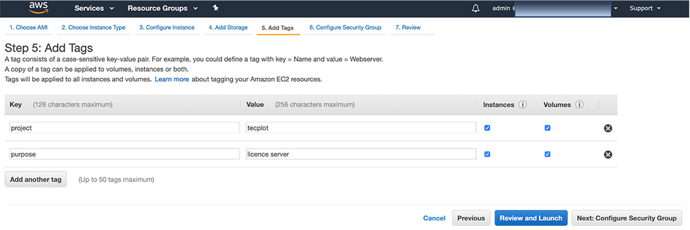 AWS Console Add Tags